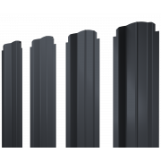 Штакетник П-образный B фигурный 0,5 PurPro RAL 7024 мокрый асфальт