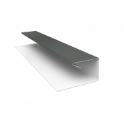 Планка П-образная завершающая сложная (КД) 0,45 PE с пленкой RAL 7005 мышино-серый (2м)