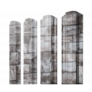 Штакетник Прямоугольный фигурный 0,45 Print Elite Fine Stone TwinColor