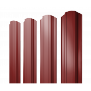Штакетник Прямоугольный фигурный 0,45 PE RAL 3011 коричнево-красный
