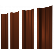 Штакетник П-образный В с прямым резом 0,45 PE RAL 3009 оксидно-красный