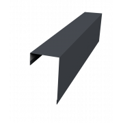 Планка торцевая фасадная фальц 65мм 0,5 Satin с пленкой RAL 7024 мокрый асфальт (3м)