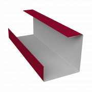 Планка угла внутреннего составная нижняя 0,45 PE с пленкой RAL 3003 рубиново-красный (3м)