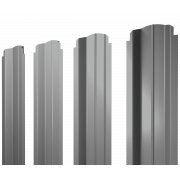 Штакетник П-образный B фигурный 0,45 PE RAL 9006 бело-алюминиевый