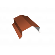 Парапетная крышка угольная 100мм 0,5 Satin с пленкой RAL 8004 терракота (2,5м)