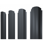 Штакетник П-образный А фигурный 0,5 Satin RAL 7024 мокрый асфальт
