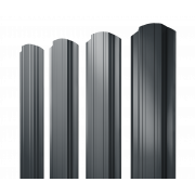 Штакетник Прямоугольный фигурный 0,5 GreenCoat Pural BT, matt RR2H3 (RAL 7016 антрацитово-серый)