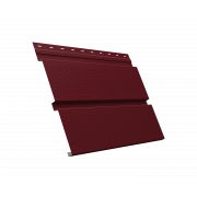 Софит металлический Квадро Брус с перфорацией 0,5 Satin с пленкой RAL 3005 красное вино