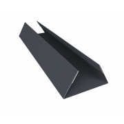 Планка стыковочная составная нижняя 0,5 Atlas X с пленкой RAL 7024 мокрый асфальт (3м)