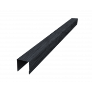 Планка вертикальная лицевая для горизонтального монтажа штакетника 0,45 Print Premium Grey Wood TwinColor (2м)