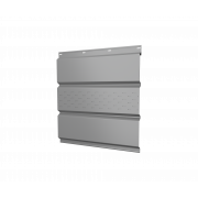 Софит металлический центральная перфорация 0,5 Satin с пленкой RAL 9006бело-алюминиевый