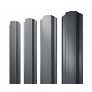 Штакетник Прямоугольный фигурный 0,45 Drap TX RAL 7024 мокрый асфальт