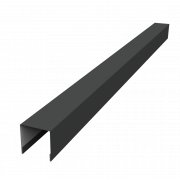 Планка вертикальная лицевая для горизонтального монтажа штакетника 0,45 PE с пленкой RAL 7016 антрацитово-серый (2м)