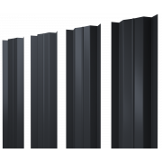 Штакетник М-образный В с прямым резом 0,45 PE-Double RAL 7024 мокрый асфальт