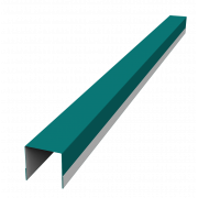 Планка вертикальная обратная для горизонтального монтажа штакетника 0,45 PE с пленкой RAL 5021 водная синь (3м)