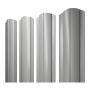 Штакетник Круглый фигурный 0,5 Satin RAL 9006бело-алюминиевый