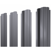 Штакетник П-образный B фигурный 0,45 PE RAL 7004 сигнальный серый