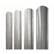 Штакетник Полукруглый Slim фигурный 0,45 Print Elite Snow Wood TwinColor