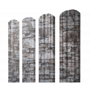 Штакетник Twin фигурный 0,45 Print Elite Fine Stone TwinColor