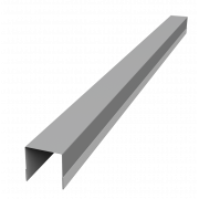 Планка вертикальная обратная для горизонтального монтажа штакетника 0,45 PE с пленкой RAL 9006бело-алюминиевый (2,5м)