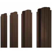 Штакетник П-образный B фигурный 0,45 PE RAL 8017 шоколад