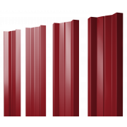Штакетник М-образный А с прямым резом 0,45 PE RAL 3003 рубиново-красный
