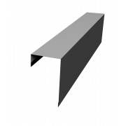 Планка торцевая фасадная фальц 65мм 0,5 Satin с пленкой RAL 9005 черный (2м)