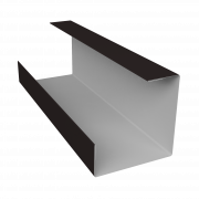 Планка угла внутреннего составная нижняя 0,5 PurPro с пленкой RAL 9005 черный (2м)