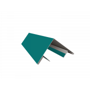 Планка угла внешнего составная верхняя 0,45 PE с пленкой RAL 5021 водная синь (3м)