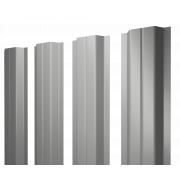Штакетник П-образный A с прямым резом 0,45 PE RAL 9006бело-алюминиевый