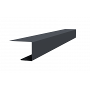 Планка завершающая фальц 0,5 Atlas X с пленкой RAL 7024 мокрый асфальт (3м)
