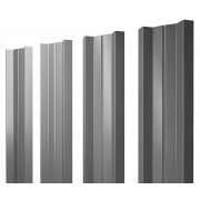 Штакетник М-образный А с прямым резом 0,45 PE RAL 7005 мышино-серый