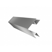 Планка угла внешнего сложного Экобрус Grand Line 0,45 PE с пленкой RAL 9006бело-алюминиевый (3м)