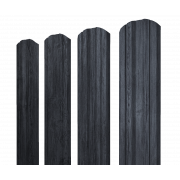 Штакетник Twin фигурный 0,45 Print Premium Grey Wood TwinColor