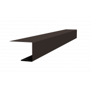 Планка завершающая фальц 0,45 PE-Double с пленкой RR 32 темно-коричневый (2м)