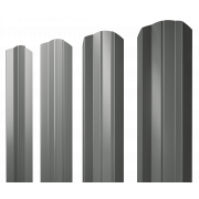 Штакетник М-образный А фигурный 0,45 PE RAL 7005 мышино-серый