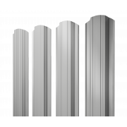 Штакетник Прямоугольный фигурный 0,5 Satin RAL 9006бело-алюминиевый