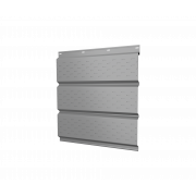 Софит металлический полная перфорация 0,5 Satin с пленкой RAL 9006бело-алюминиевый