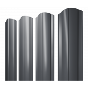 Штакетник Круглый фигурный 0,5 GreenCoat Pural BT, matt RR 23 темно-серый (RAL 7024 мокрый асфальт)