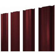 Штакетник М-образный В с прямым резом 0,45 PE RAL 3005 красное вино