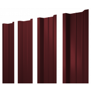 Штакетник П-образный В с прямым резом 0,45 PE RAL 3005 красное вино