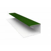 Планка П-образная завершающая сложная (КД) 0,45 PE с пленкой RAL 6002 лиственно-зеленый (3м)