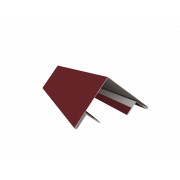 Планка угла внешнего составная верхняя 0,45 PE-Double с пленкой RAL 3005 красное вино (2м)