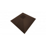 Колпак на столб под фонарь 390х390мм с отливом 0,45 PE с пленкой RAL 8017 шоколад