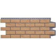 Фасадная панель Grand Line Состаренный кирпич Design Plus солома с темно-бежевым швом