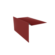 Планка ветровая для мягкой кровли простая 100х20х100 0,5 Satin с пленкой RAL 3011 коричнево-красный (3м)