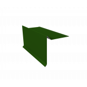 Планка ветровая с отгибом для мягкой кровли 100х20х70 0,45 PE с пленкой RAL 6002 лиственно-зеленый (2м)