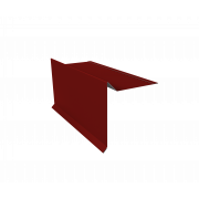 Планка ветровая с отгибом для мягкой кровли 100х20х70 0,45 PE с пленкой RAL 3011 коричнево-красный (3м)