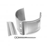 Хомут трубы металлический на камень Grand Line ПВХ белый (RAL 9003)