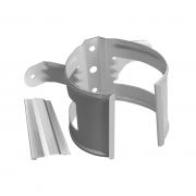 Хомут трубы металлический на дерево Grand Line ПВХ белый (RAL 9003)